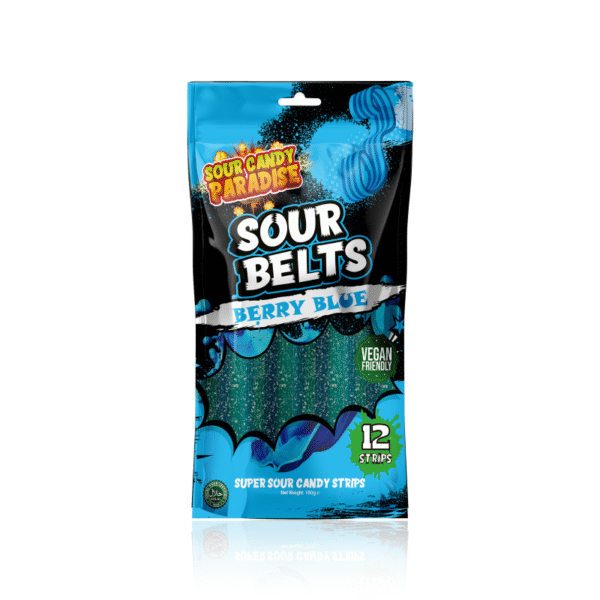 Sour Candy Paradise Sour Belts Berry Blue 12x100g