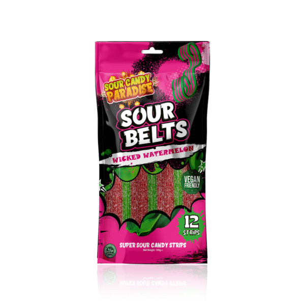 Sour Candy Paradise Sour Belts Wicked Watermelon 12x100g