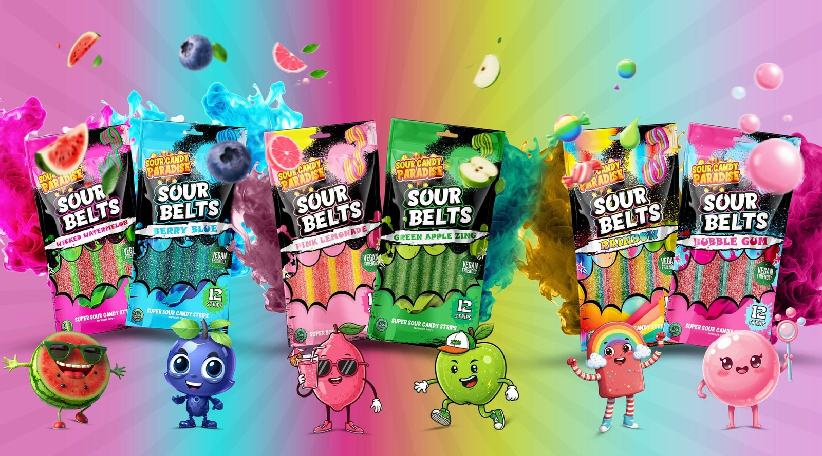 Candy Paradise Sour Belts Banner