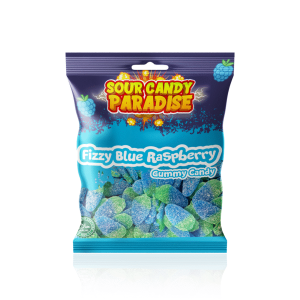 Sour Candy Paradise Fizzy Blue Raspberry Gummy Candy 12x100g