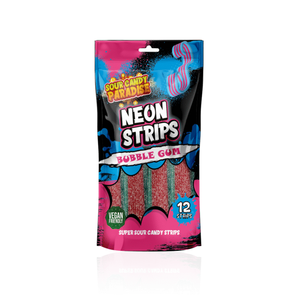 Sour Candy Paradise Neon Strips Bubblegum 12x130g