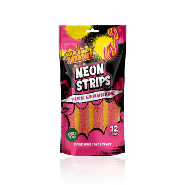 Sour Candy Paradise Neon Strips Pink Lemonade 12x130g