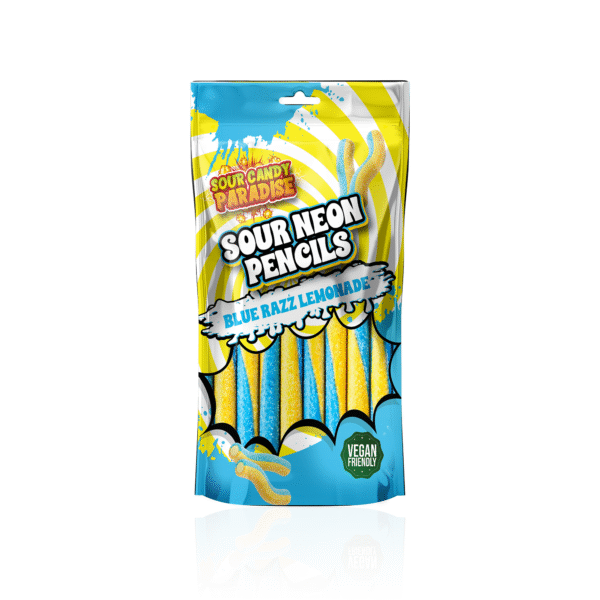 Sour Candy Paradise Sour Neon Pencils Blue Razz Lemonade 12x130g
