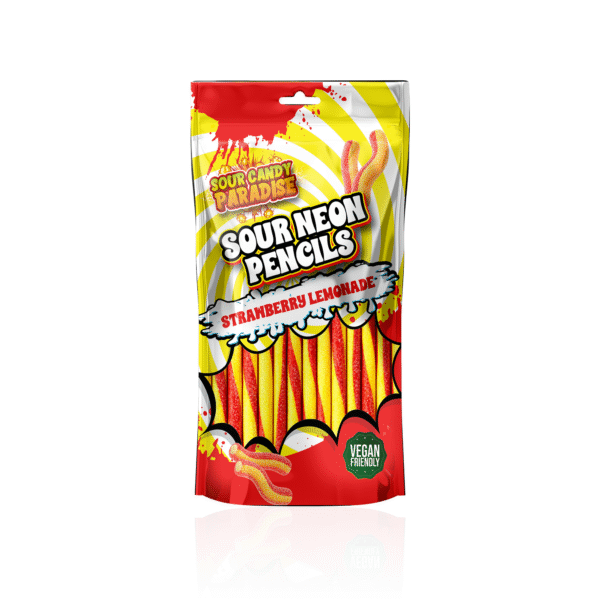 Sour Candy Paradise Sour Neon Pencils Strawberry Lemonade 12x130g