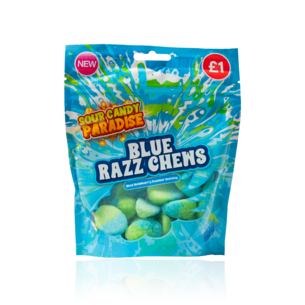 Sour Candy Paradise Sour Blue Razz Chews Gummy 10x130g