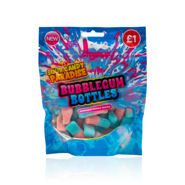 Sour Candy Paradise Sour Bubblegum Bottles Gummy 10x130g