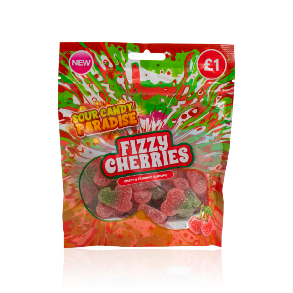 Sour Candy Paradise Sour Fizzy Cherries Gummy 10x130g