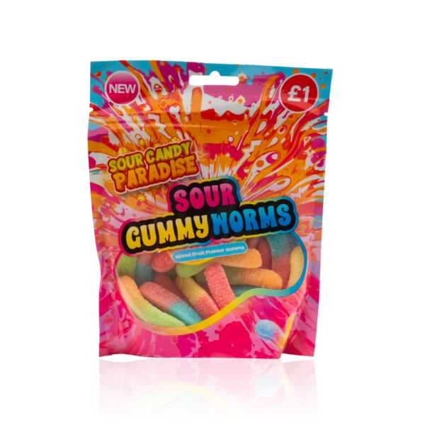 Sour Candy Paradise Sour Gummy Worms 10x130g