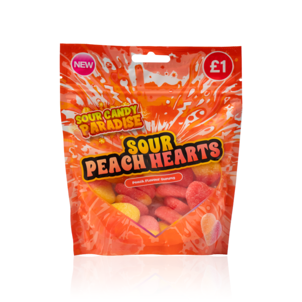 Sour Candy Paradise Sour Peach Hearts 10x130g